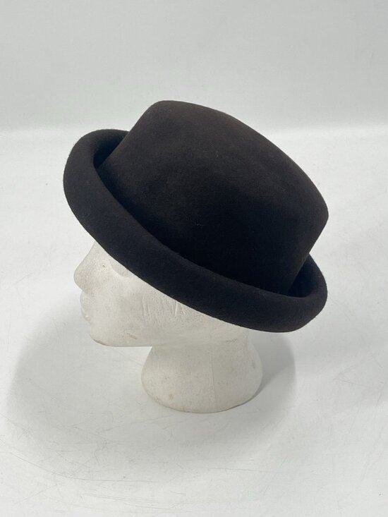 Vtg Amanda Smith Made in Italy Brown Wool Felt Bowler Cloche Hat main image 4